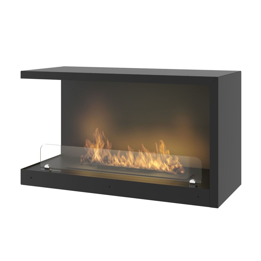 InFire - Corner BIO fireplace 80x45 cm 3kW black