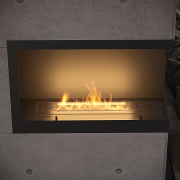 InFire - Corner BIO fireplace 84x54 cm 3kW black