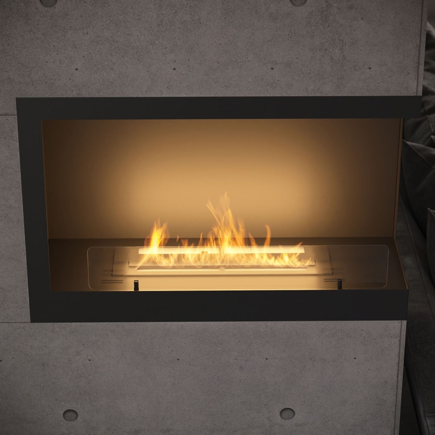 InFire - Corner BIO fireplace 84x54 cm 3kW black