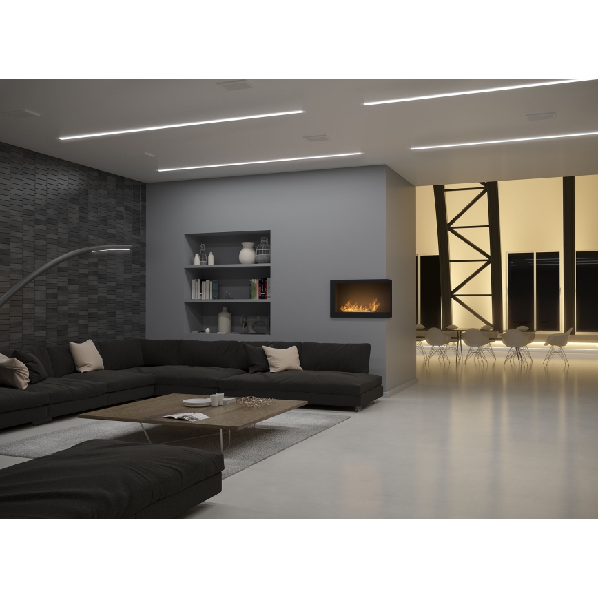 InFire - Corner BIO fireplace 84x54 cm 3kW black