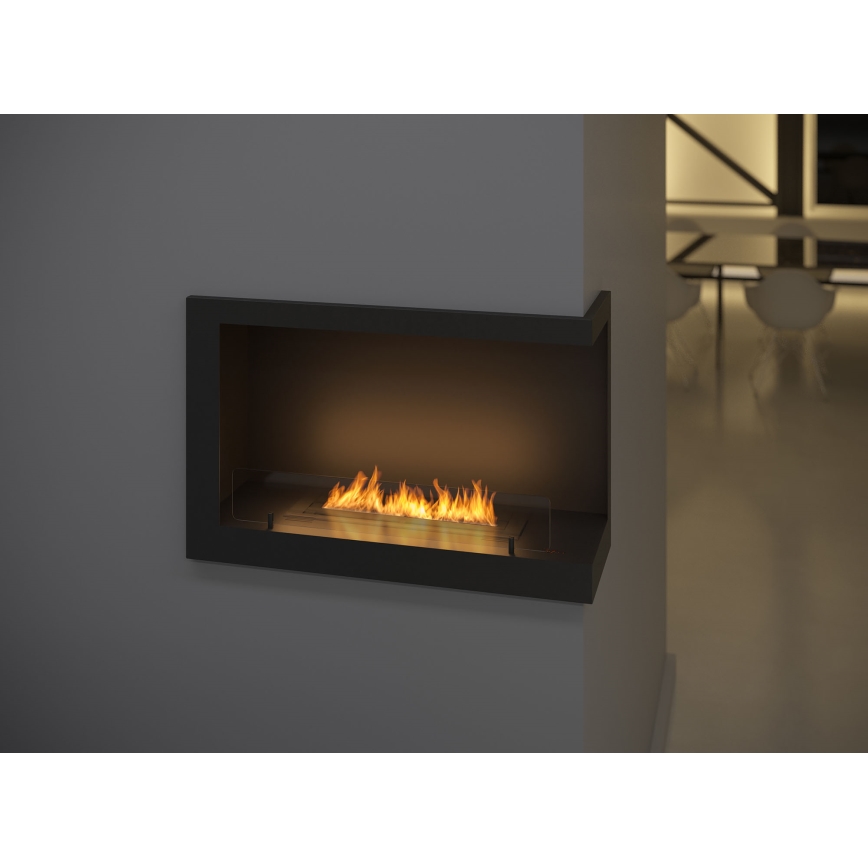 InFire - Corner BIO fireplace 84x54 cm 3kW black