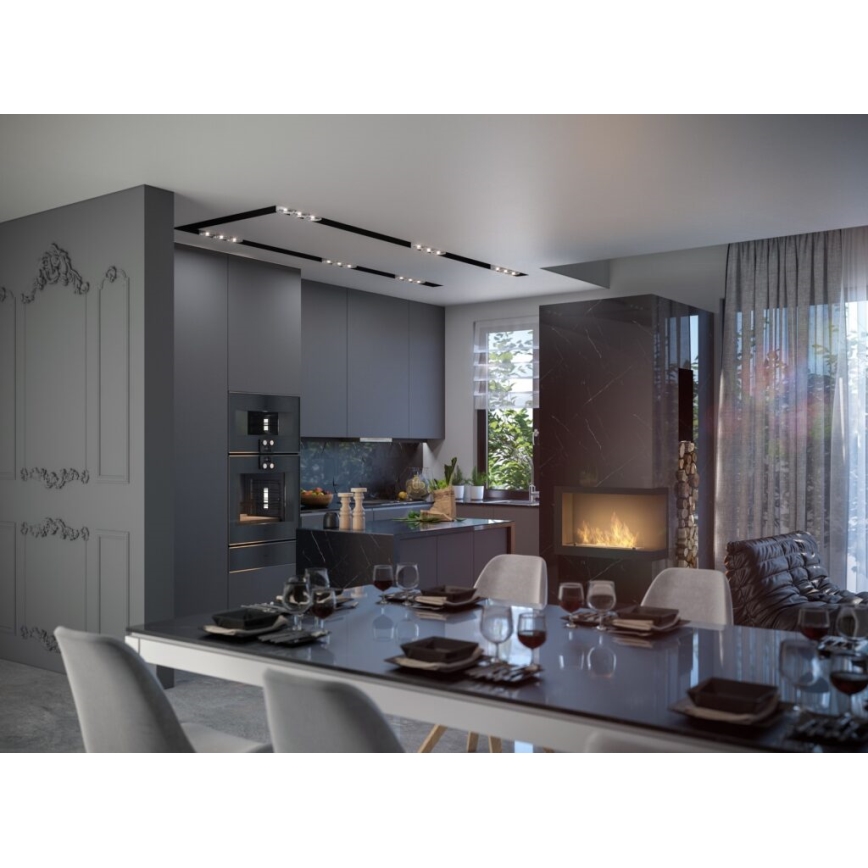 InFire - Corner BIO fireplace 84x54 cm 3kW black