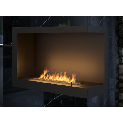 InFire - Corner BIO fireplace 84x54 cm 3kW black
