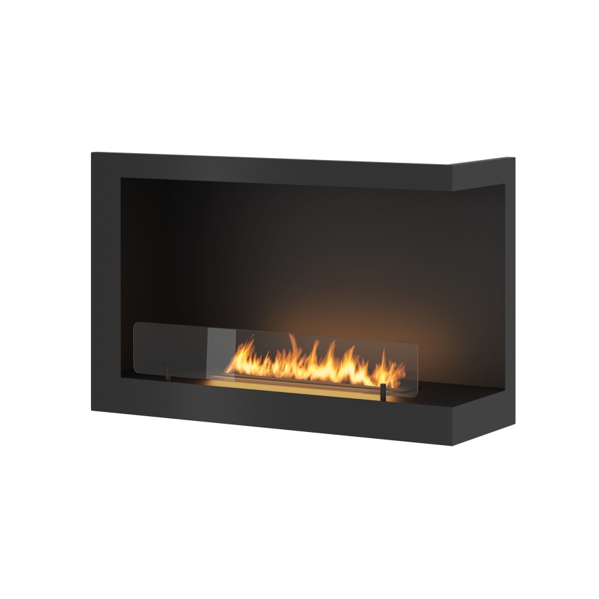 InFire - Corner BIO fireplace 84x54 cm 3kW black
