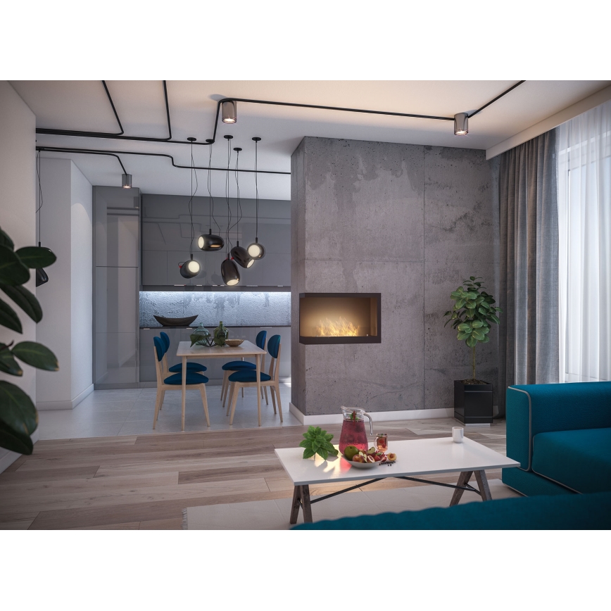 InFire - Corner BIO fireplace 84x54 cm 3kW black