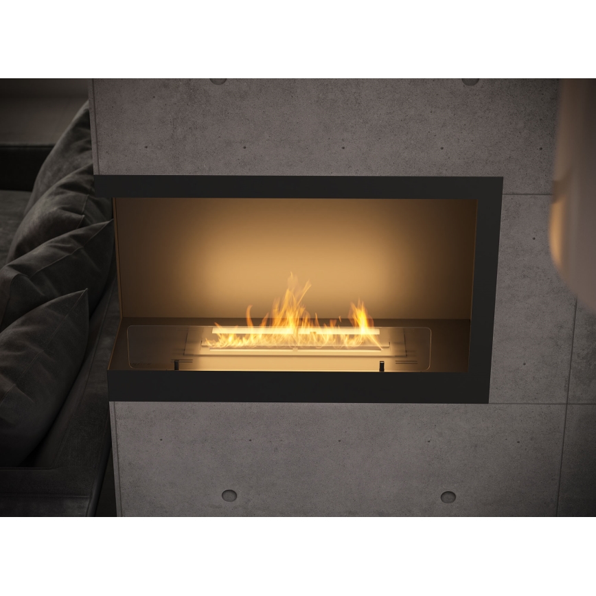InFire - Corner BIO fireplace 84x54 cm 3kW black