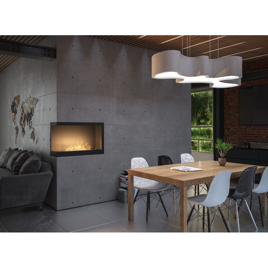 InFire - Corner BIO fireplace 84x54 cm 3kW black