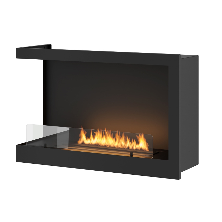 InFire - Corner BIO fireplace 84x54 cm 3kW black