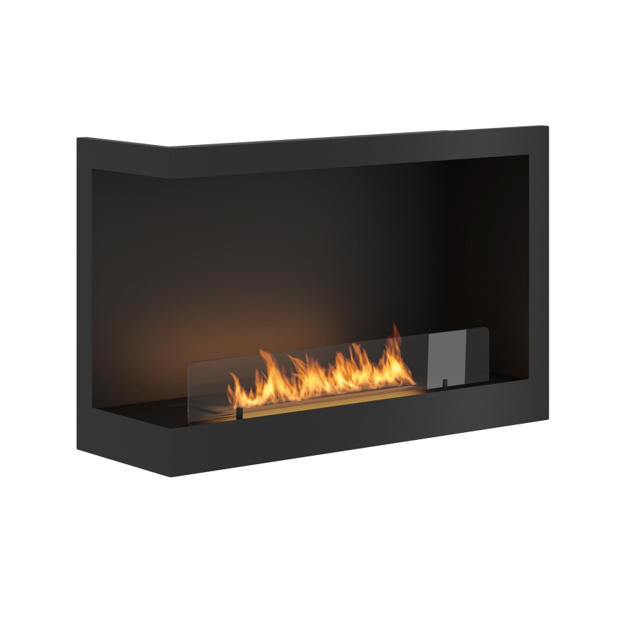 InFire - Corner BIO fireplace 84x54 cm 3kW black