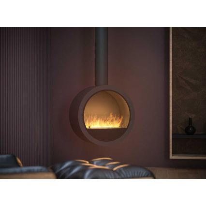 InFire - Hanging BIO fireplace d. 70 cm 3kW black