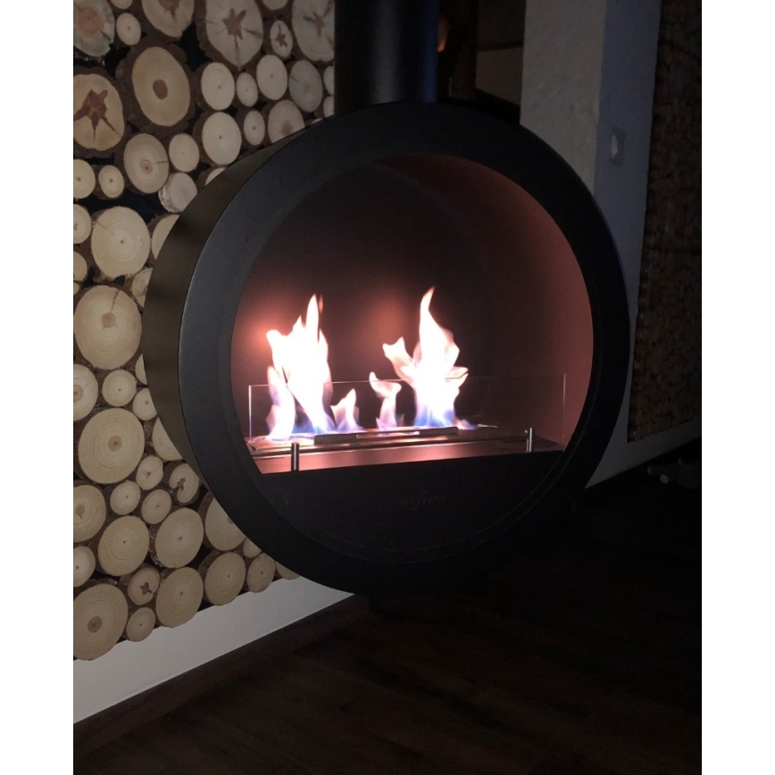 InFire - Hanging BIO fireplace d. 70 cm 3kW black