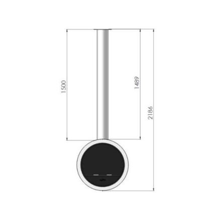 InFire - Hanging BIO fireplace d. 70 cm 3kW black