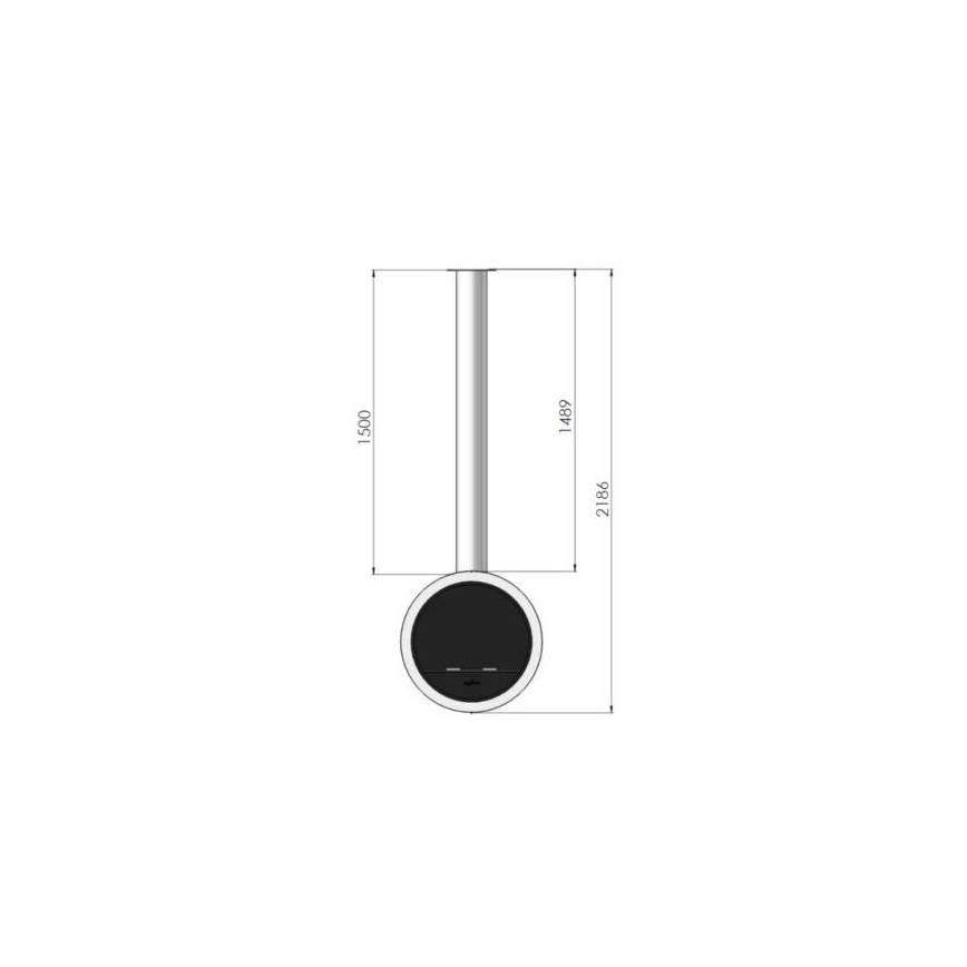 InFire - Hanging BIO fireplace d. 70 cm 3kW black