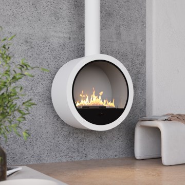 InFire - Hanging BIO fireplace d. 70 cm 3kW white