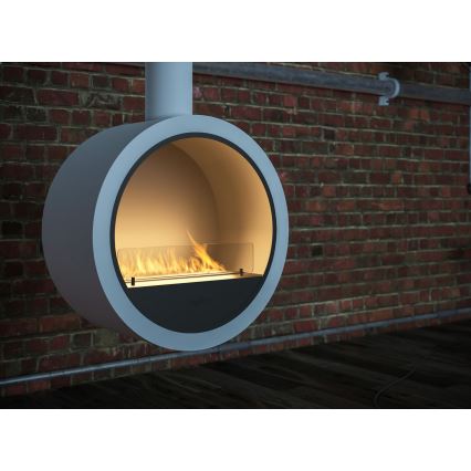 InFire - Hanging BIO fireplace d. 70 cm 3kW white