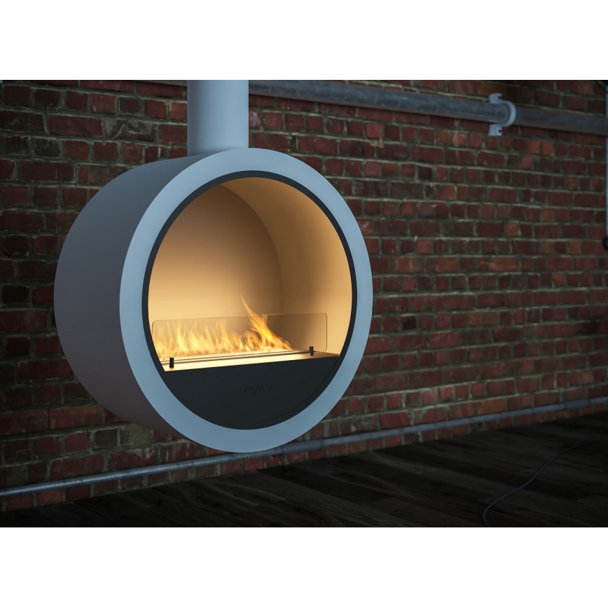 InFire - Hanging BIO fireplace d. 70 cm 3kW white