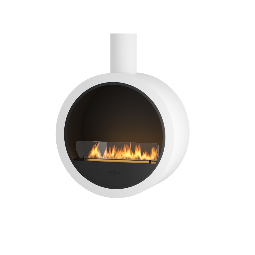 InFire - Hanging BIO fireplace d. 70 cm 3kW white