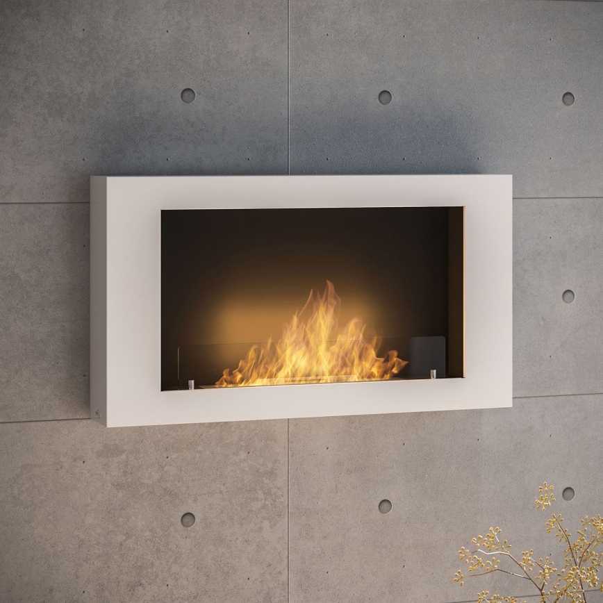 InFire - Wall BIO fireplace 100x56 cm 3kW white