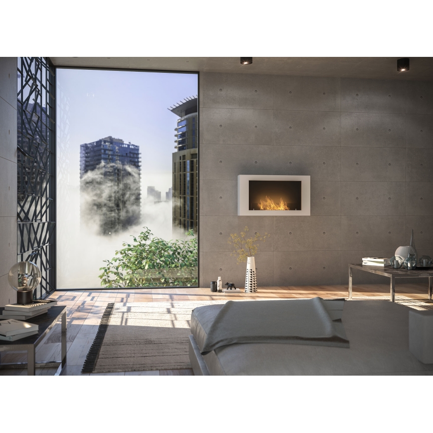 InFire - Wall BIO fireplace 100x56 cm 3kW white