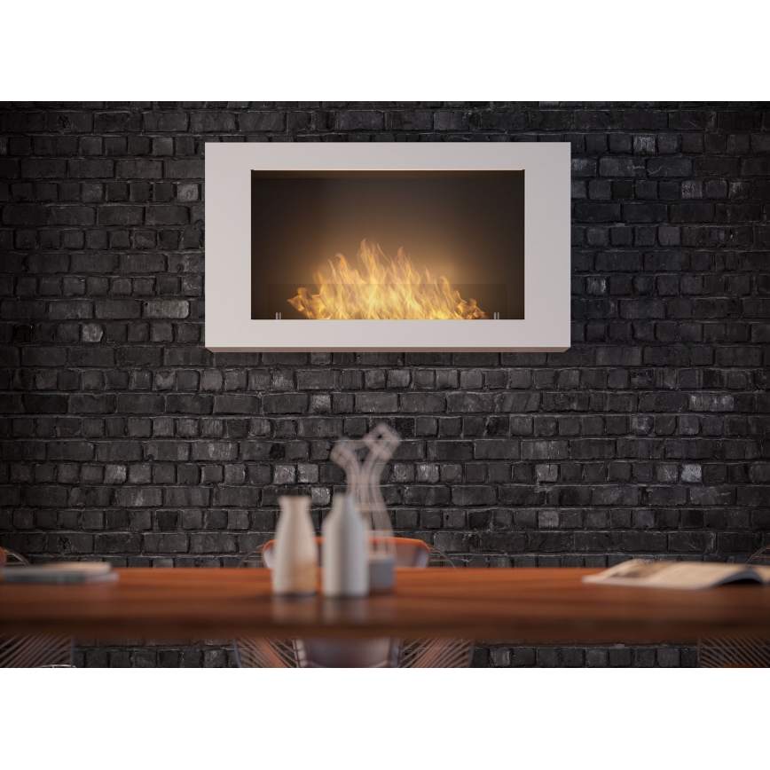 InFire - Wall BIO fireplace 100x56 cm 3kW white