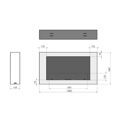 InFire - Wall BIO fireplace 100x56 cm 3kW white
