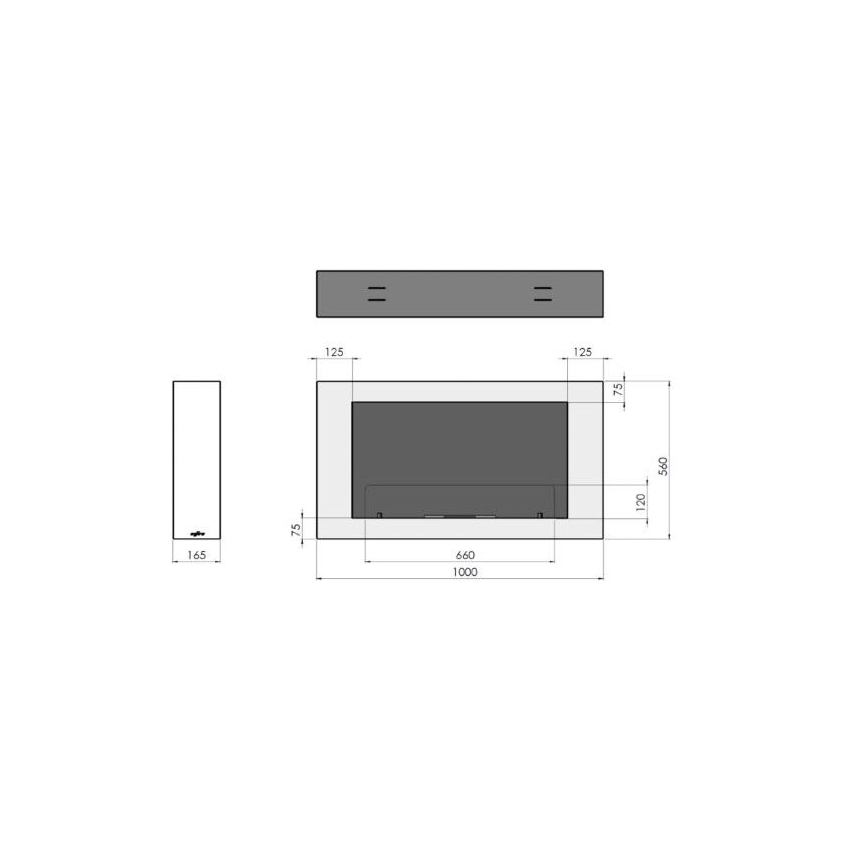 InFire - Wall BIO fireplace 100x56 cm 3kW white