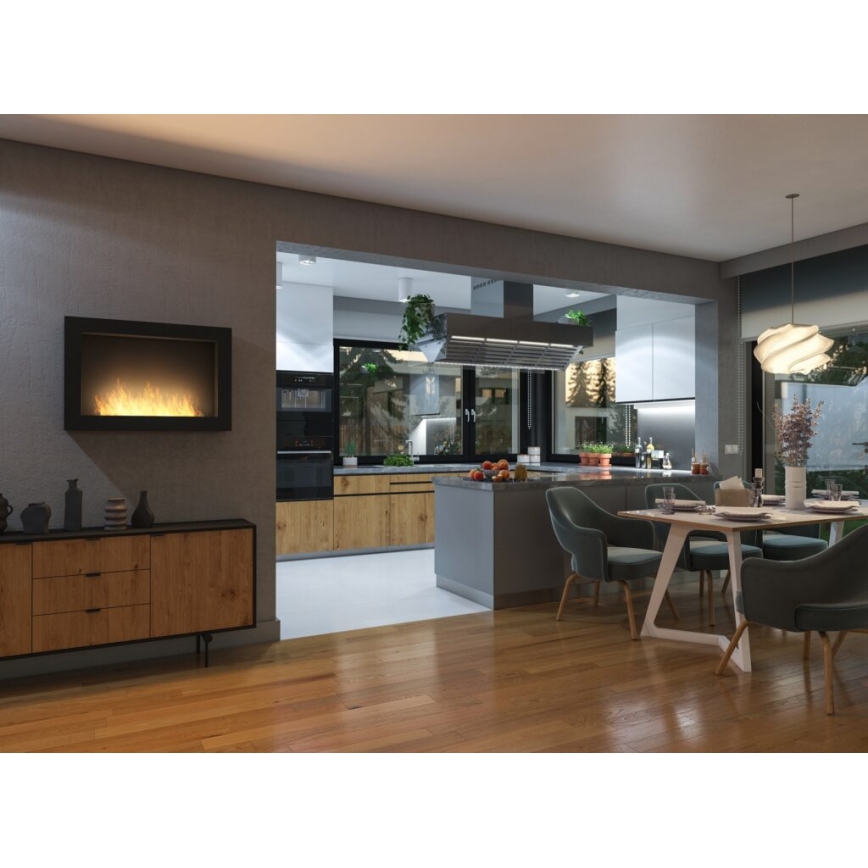 InFire - Wall BIO fireplace 100x56 cm 3kW black