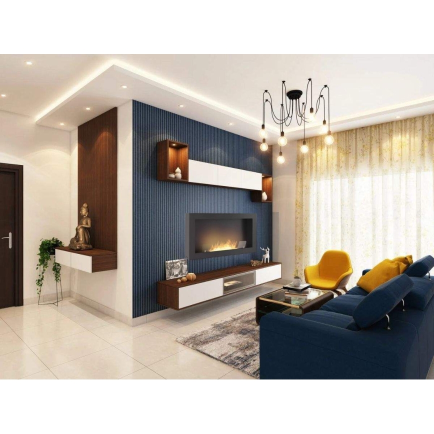 InFire - Wall BIO fireplace 100x56 cm 3kW black