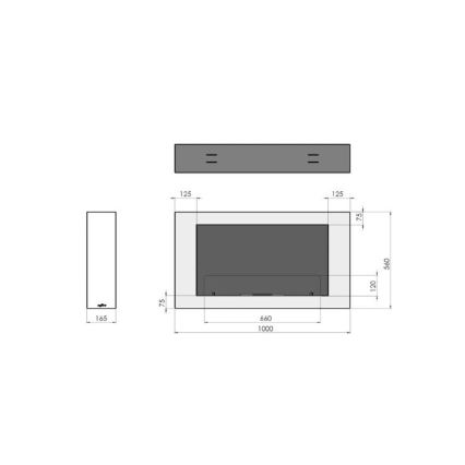 InFire - Wall BIO fireplace 100x56 cm 3kW black