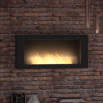 InFire - Wall BIO fireplace 120x56 cm 3kW black
