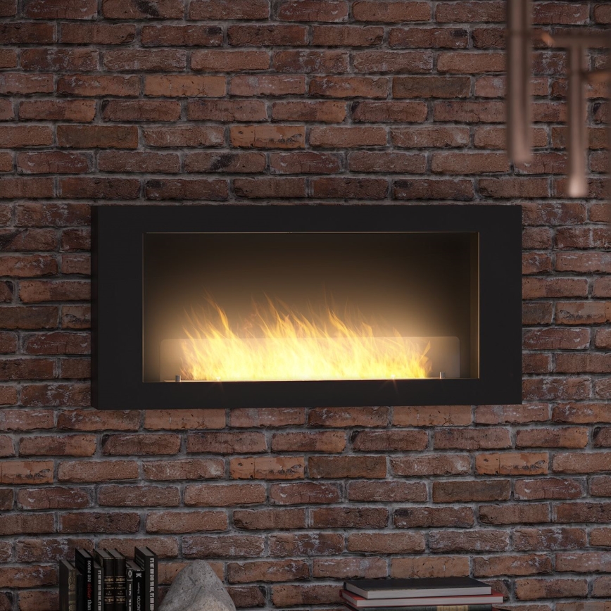 InFire - Wall BIO fireplace 120x56 cm 3kW black