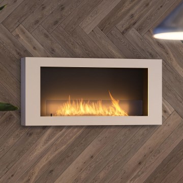 InFire - Wall BIO fireplace 120x56 cm 3kW white