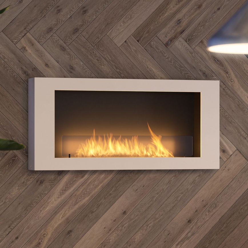 InFire - Wall BIO fireplace 120x56 cm 3kW white