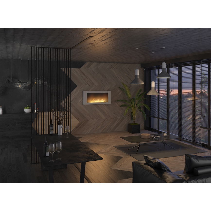 InFire - Wall BIO fireplace 120x56 cm 3kW white