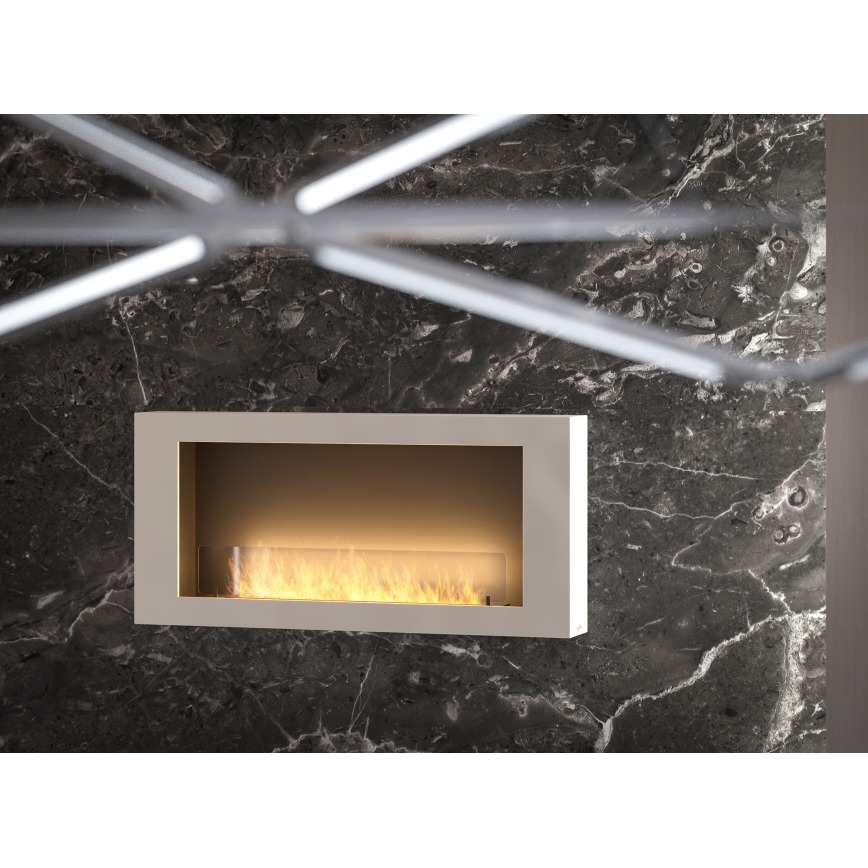 InFire - Wall BIO fireplace 120x56 cm 3kW white