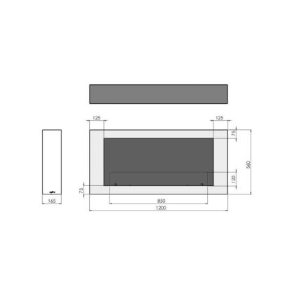 InFire - Wall BIO fireplace 120x56 cm 3kW white