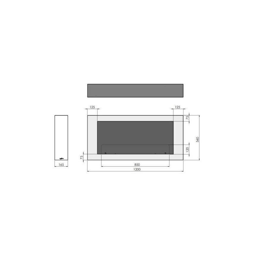 InFire - Wall BIO fireplace 120x56 cm 3kW white