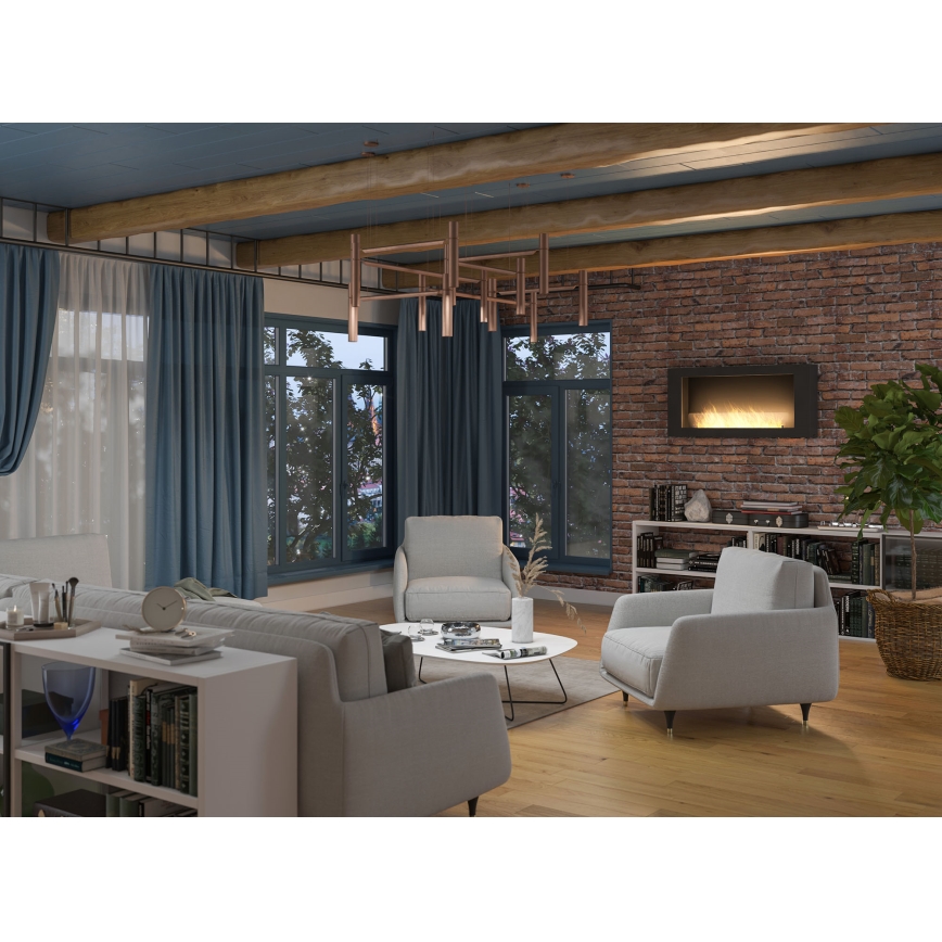 InFire - Wall BIO fireplace 120x56 cm 3kW black