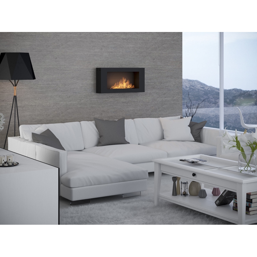 InFire - Wall BIO fireplace 44x91 cm 3kW black