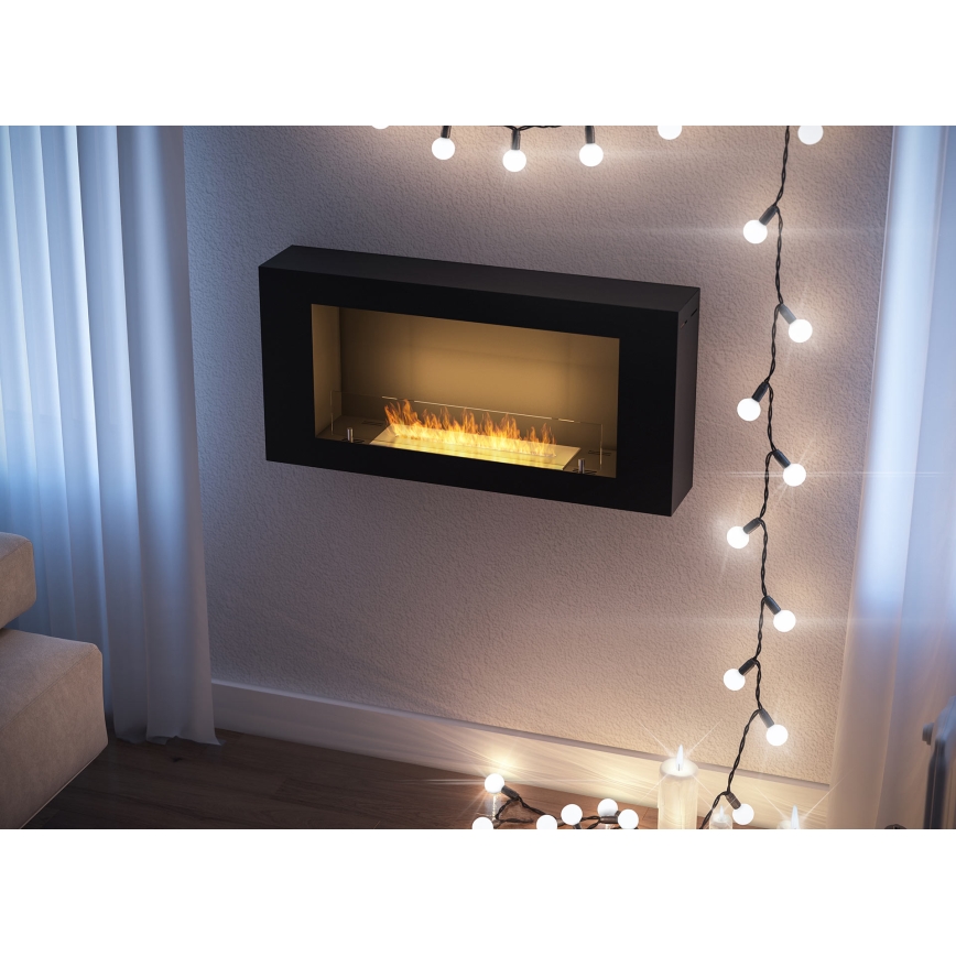 InFire - Wall BIO fireplace 44x91 cm 3kW black