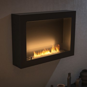 InFire - Wall BIO fireplace 80x56 cm 3kW black
