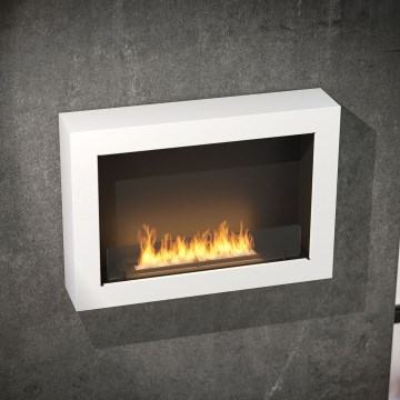 InFire - Wall BIO fireplace 80x56 cm 3kW white