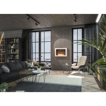 InFire - Wall BIO fireplace 80x56 cm 3kW white