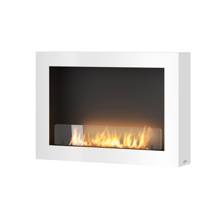 InFire - Wall BIO fireplace 80x56 cm 3kW white