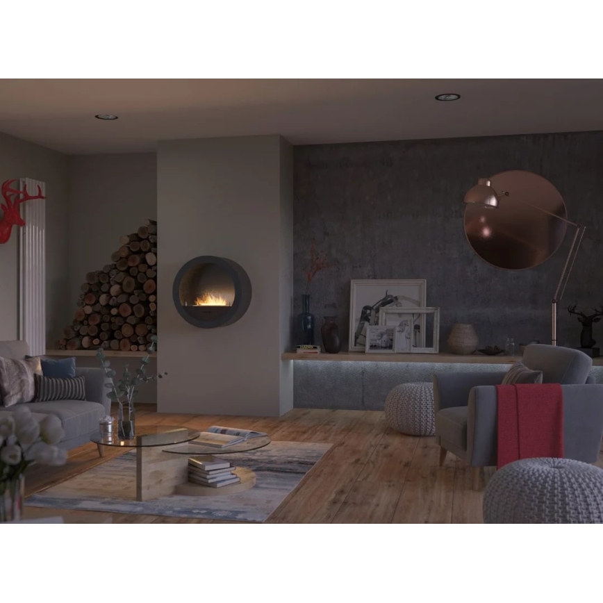 InFire - Wall BIO fireplace d. 70 cm 3kW black