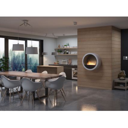 InFire - Wall BIO fireplace d. 70 cm 3kW white