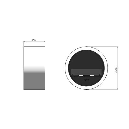 InFire - Wall BIO fireplace d. 70 cm 3kW white