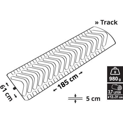 Inflatable mat 185x61cm blue