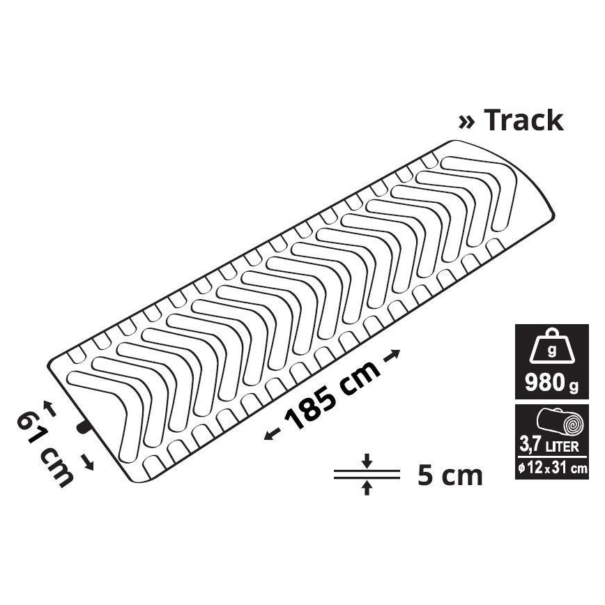 Inflatable mat 185x61cm blue