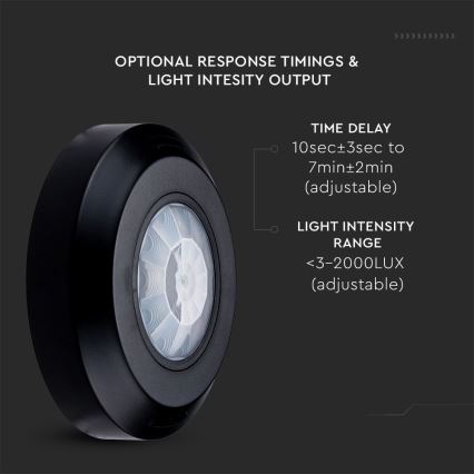 Infrared motion sensor 360° 200W/230V black